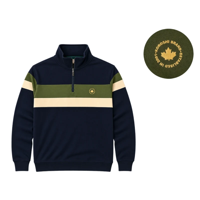 Men's Sweatshirt 1/2 Zip Sweatshirt (Navy)