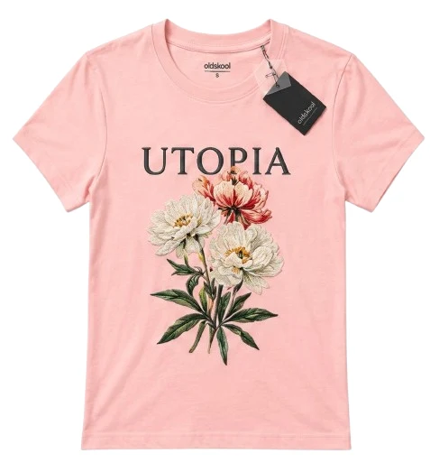 Old Skool Women's Crew Neck Short Sleeve Printed Tee (Rosewater)