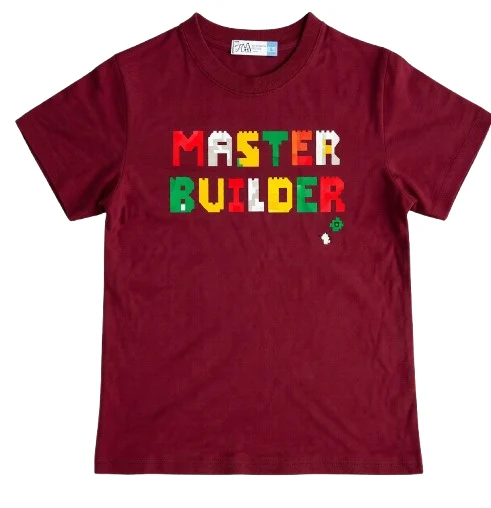 Pebbles Boy’ Crew Neck Short Sleeve Printed Tee (Burgundy)