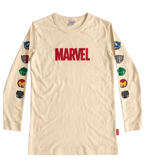 Marvel Boy's Crew Neck Short Sleeve Tee (Beige)