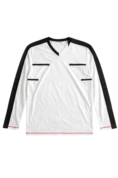 Men’s Long Sleeve Tee - White / Con. Black